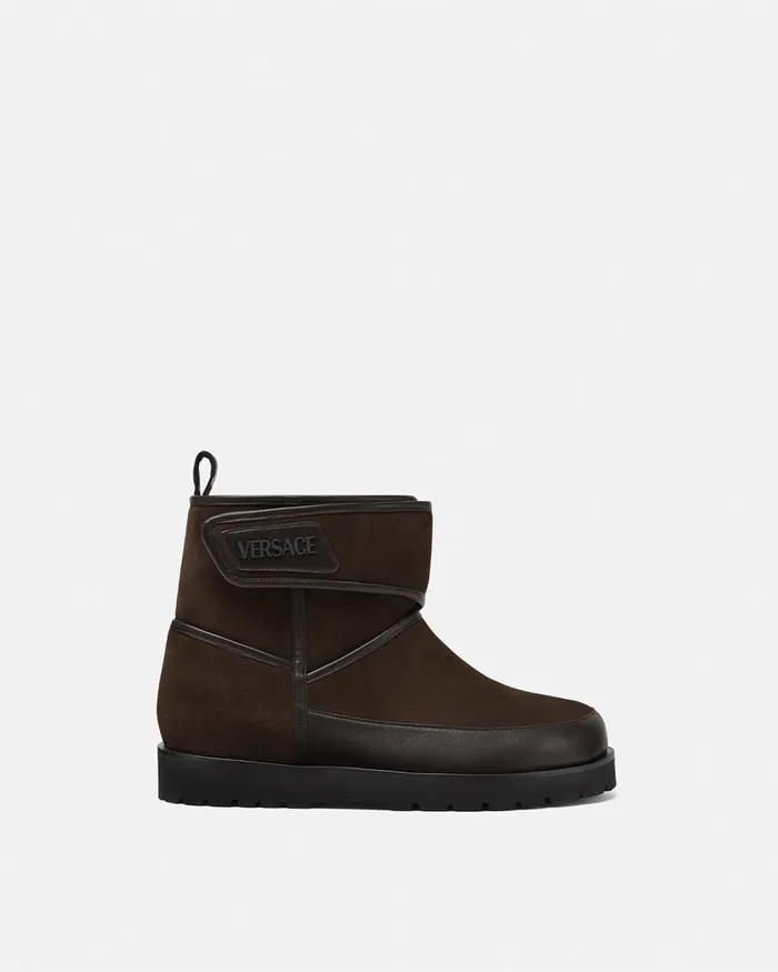 Boots Men Versace Bastion Suede Boots Black
