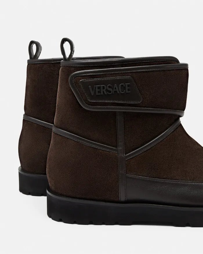 Boots Men Versace Bastion Suede Boots Black