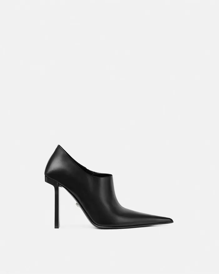 Boots Women Versace Slice Ankle Boots 105 Mm Blacksilver