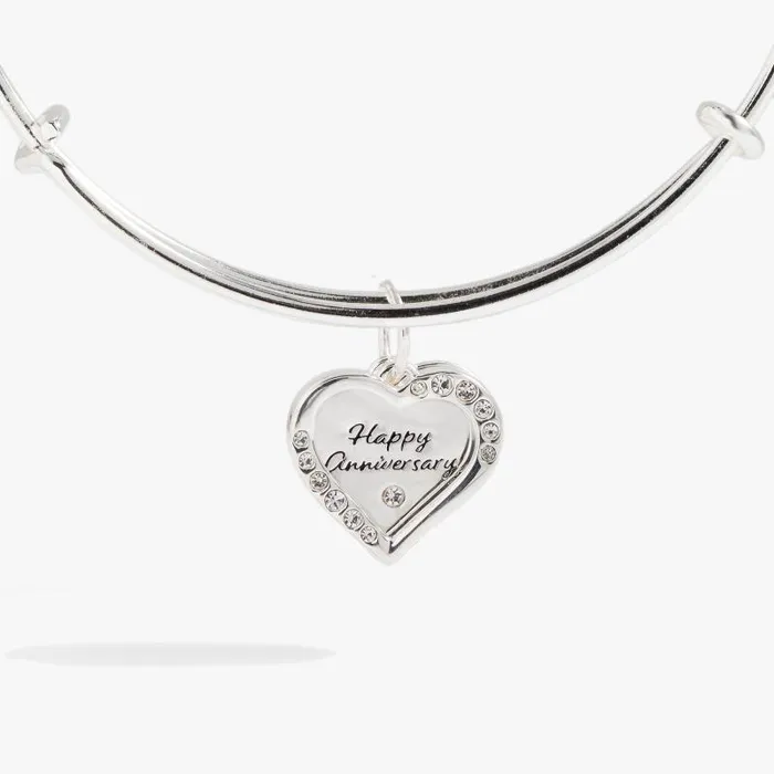 Bracelets Women Alex And Ani Anniversary Heart Bangle Shiny Silver