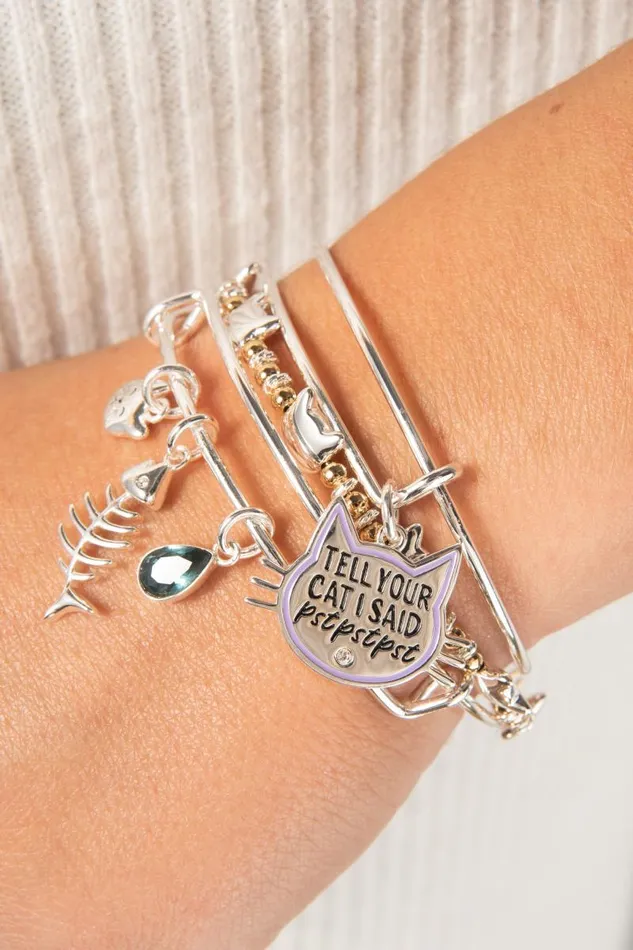 Bracelets Women Alex And Ani Fish Bone Cat Bangle Silver