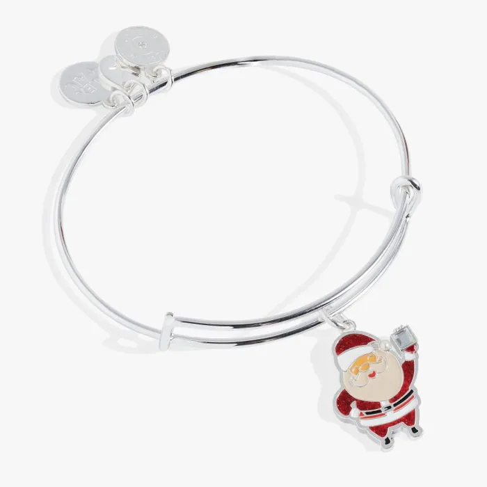 Bracelets Women Alex And Ani Holiday Santa Bangle Shiny Silver