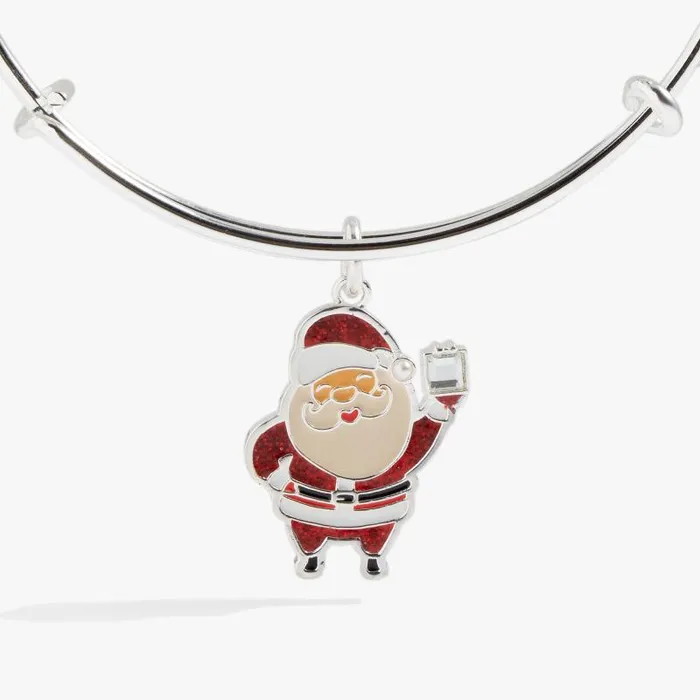 Bracelets Women Alex And Ani Holiday Santa Bangle Shiny Silver