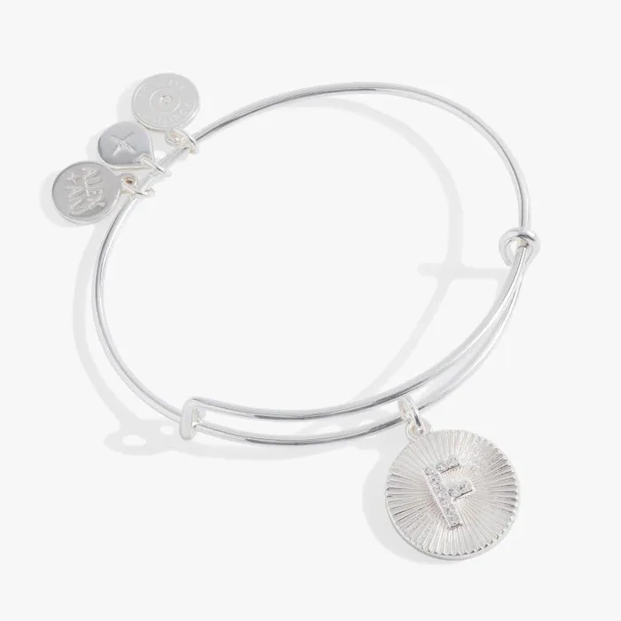 Bracelets Women Alex And Ani Initial F Pave Starburst Texture Bangle Gold