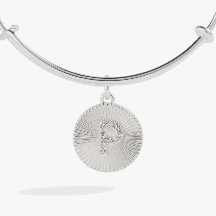 Bracelets Women Alex And Ani Initial P Pave Starburst Texture Bangle Gold