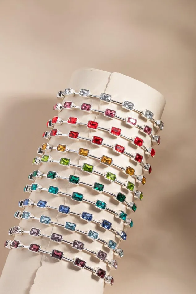 Bracelets Women Alex And Ani June Birthstone Emerald Cut Bangle Gold