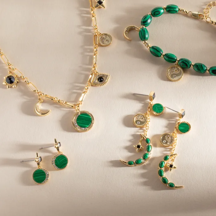 Bracelets Women Alex And Ani Malachite Charm Bracelet Gold