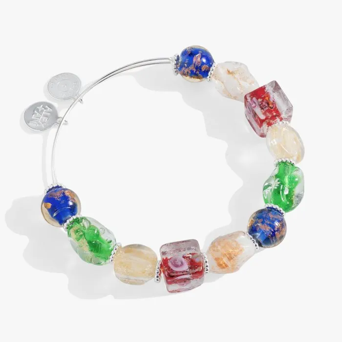 Bracelets Women Alex And Ani Murano Beads Silver Beaded Bangle Silver