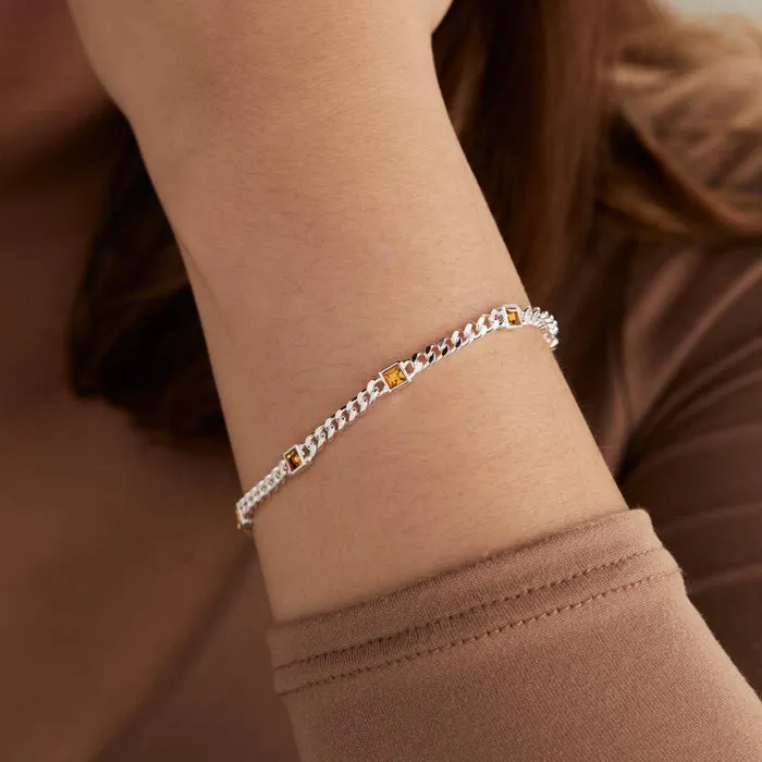 Bracelets Women Alex And Ani November Birthstone Topaz Curb Chain Bracelet Silver