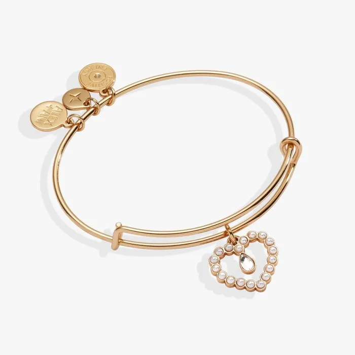 Bracelets Women Alex And Ani Pearl Heart Bangle Gold