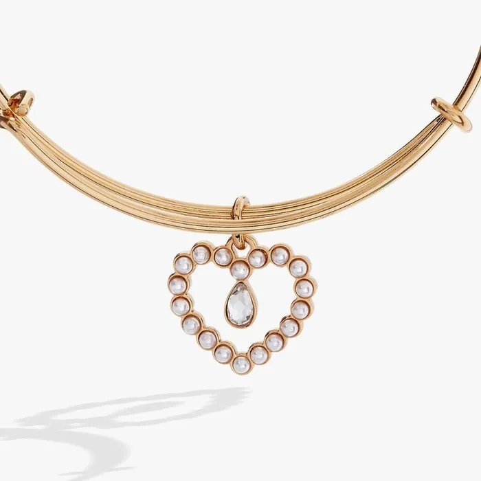 Bracelets Women Alex And Ani Pearl Heart Bangle Gold