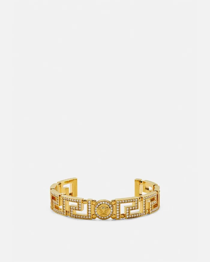 Bracelets WomenMen Versace Crystal Medusa Greca Cuff Bracelet Gold
