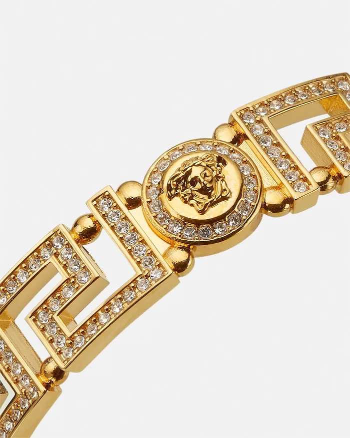 Bracelets WomenMen Versace Crystal Medusa Greca Cuff Bracelet Gold