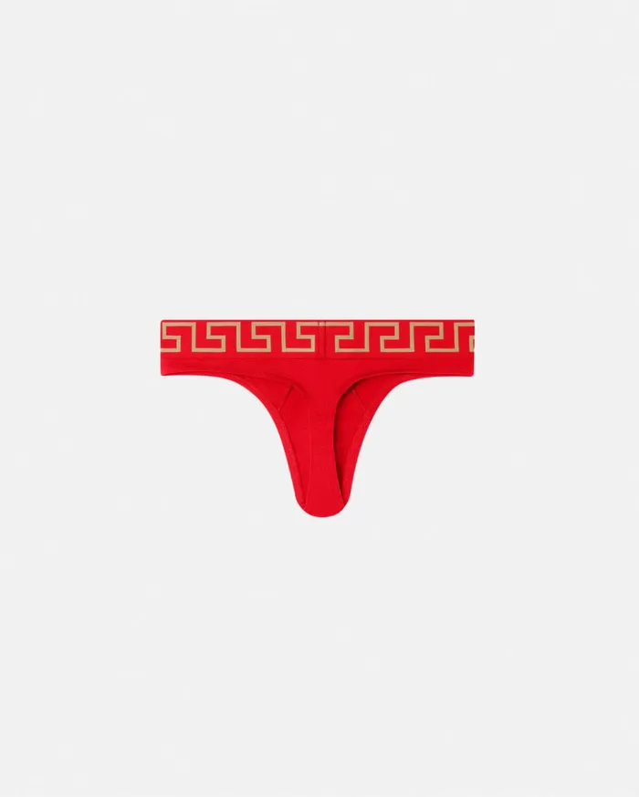 Briefs Men Versace Greca Border Thong Red