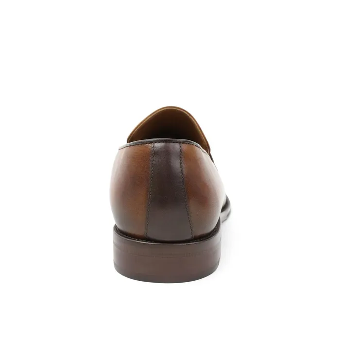 Bruno Magli Arezzo Burnished Penny Loafer 8211 CognacDark Brown Men Loafers and Slipons