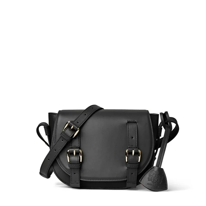 Bruno Magli Camilla Equestrian Inspired Handbag Black Nappa Leather Women Handbags