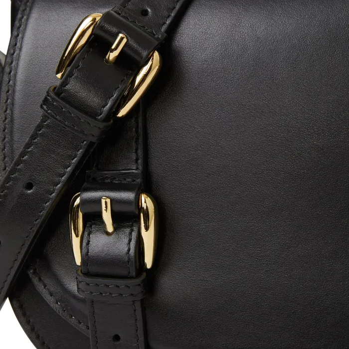 Bruno Magli Camilla Equestrian Inspired Handbag Black Nappa Leather Women Handbags
