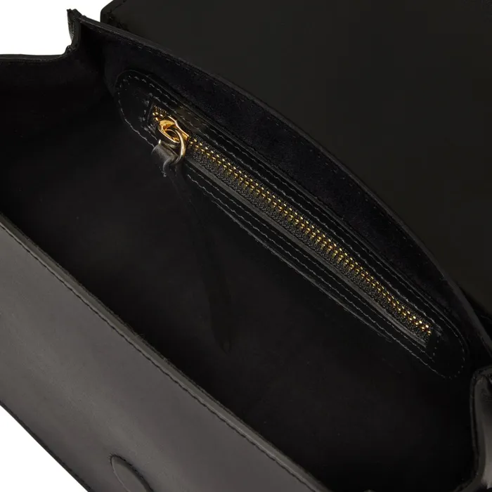 Bruno Magli Camilla Equestrian Inspired Handbag Black Nappa Leather Women Handbags
