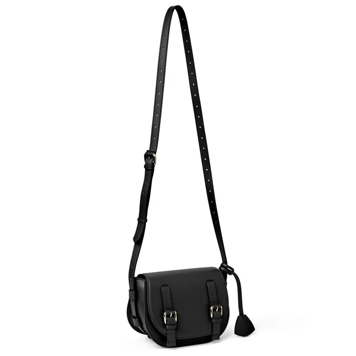 Bruno Magli Camilla Equestrian Inspired Handbag Black Nappa Leather Women Handbags