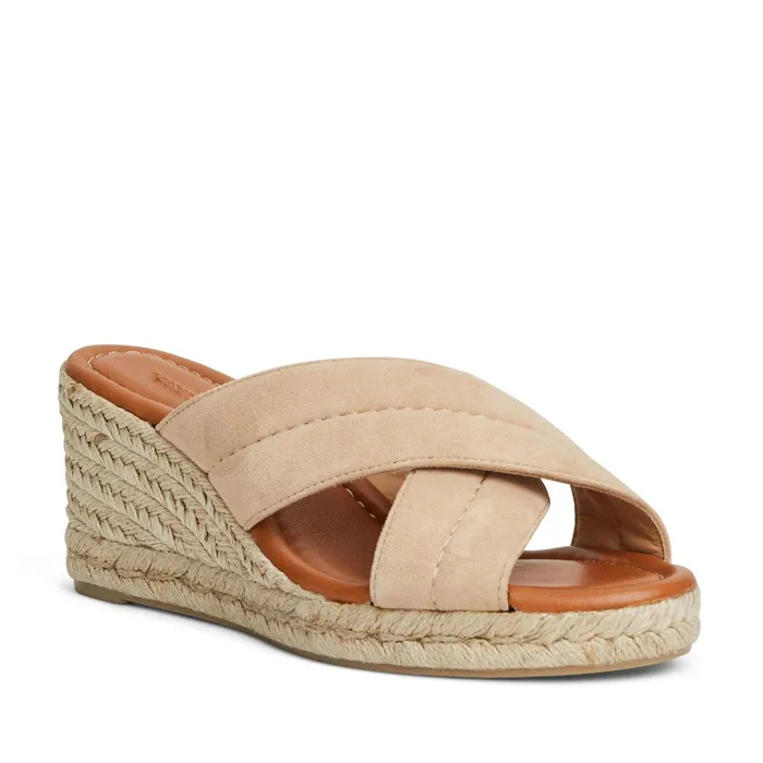 Bruno Magli EVA Wedge Heel SAND SUEDE Women Sandals and Slides