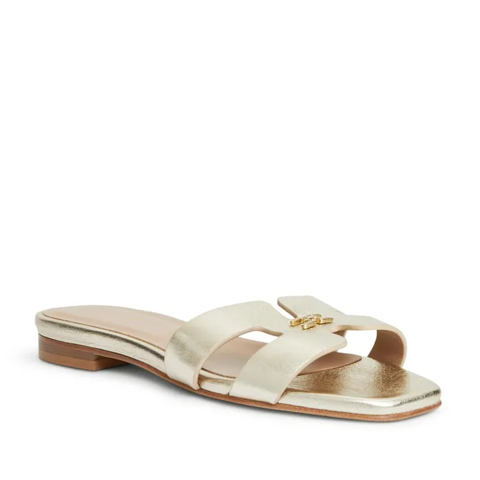 Bruno Magli FINA Single Band Sandal GOLD METALLIC Women Sandals and Slides