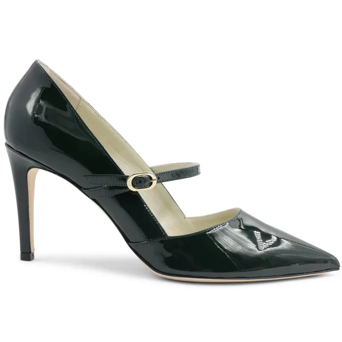 Bruno Magli Gemma MaryJane Leather Pump 8211 Emerald Patent Women Heels
