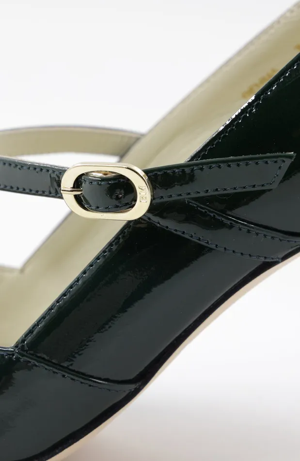 Bruno Magli Gemma MaryJane Leather Pump 8211 Emerald Patent Women Heels