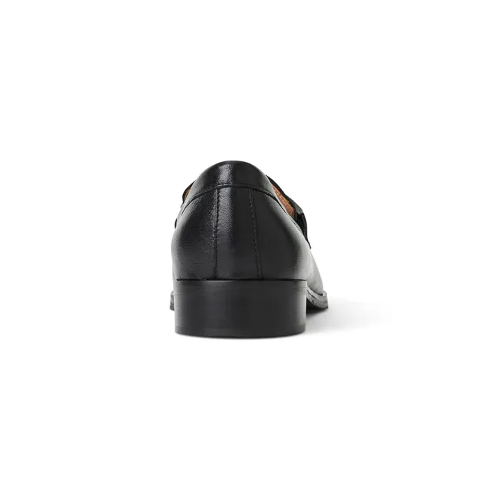Bruno Magli Natalie Square Toe LoaferBlack Leather Women Flats and Loafers