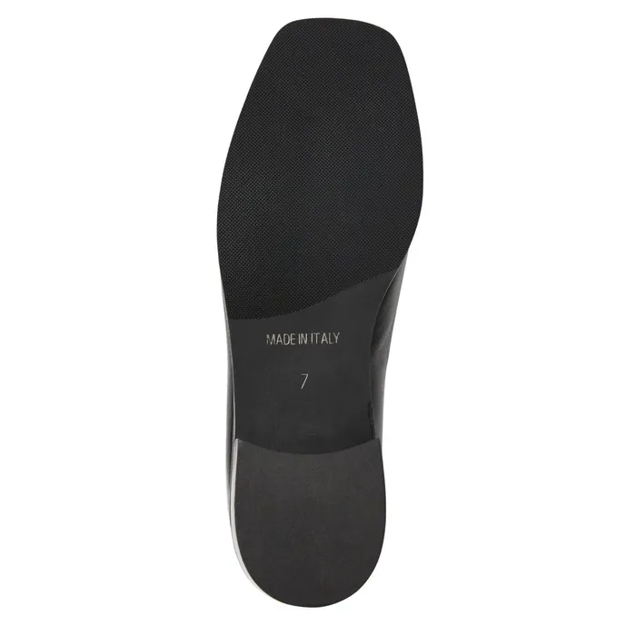 Bruno Magli Natalie Square Toe LoaferBlack Leather Women Flats and Loafers