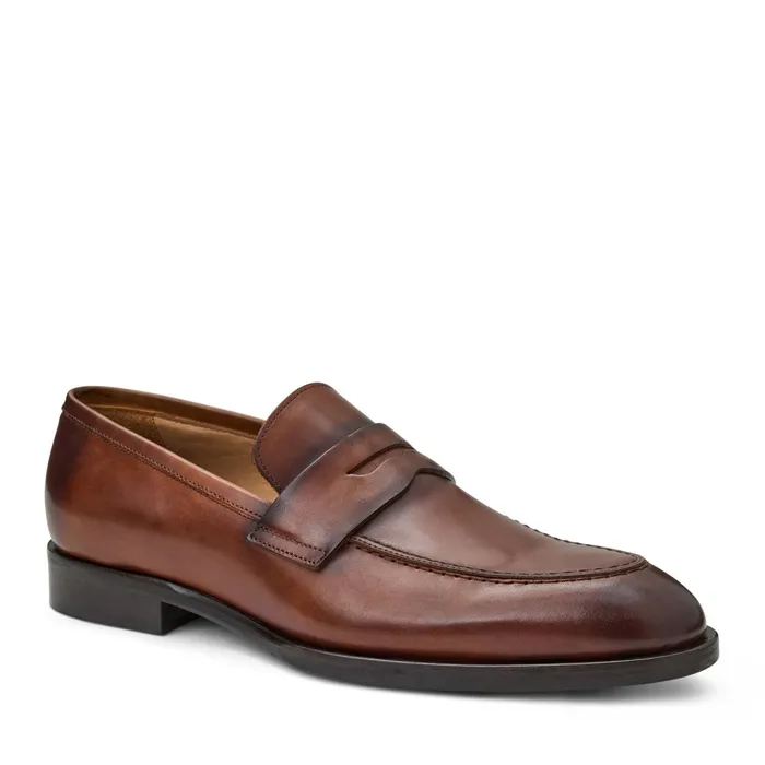 Bruno Magli Payton Burnished Penny LoaferCognac Men Loafers and Slipons