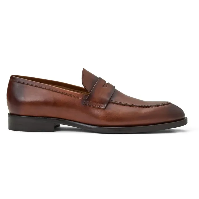 Bruno Magli Payton Burnished Penny LoaferCognac Men Loafers and Slipons