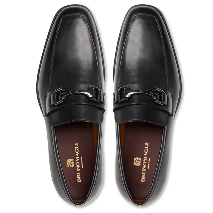 Bruno Magli Raging Bit Leather LoaferBlack Men Dress Shoes