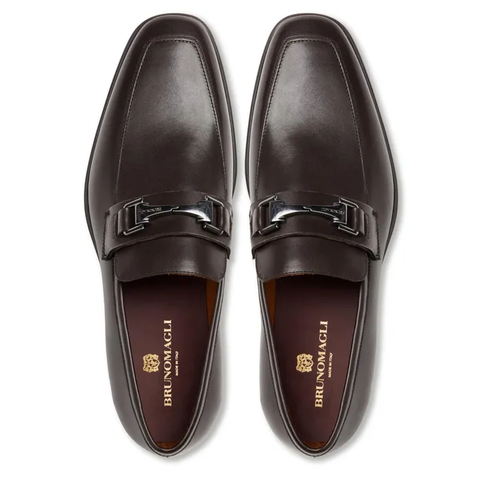 Bruno Magli Raging Bit Leather LoaferBrown Men Dress Shoes
