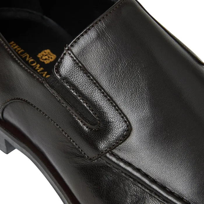 Bruno Magli Raging Leather Slipon 8211 Dark Brown Leather Men Loafers and Slipons