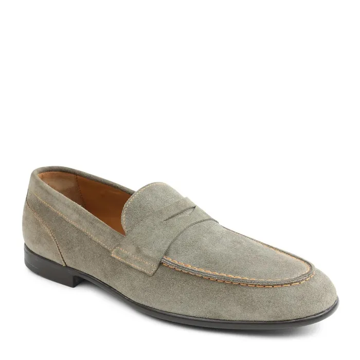Bruno Magli Silas Suede Loafer 8211 Taupe Men Dress Shoes