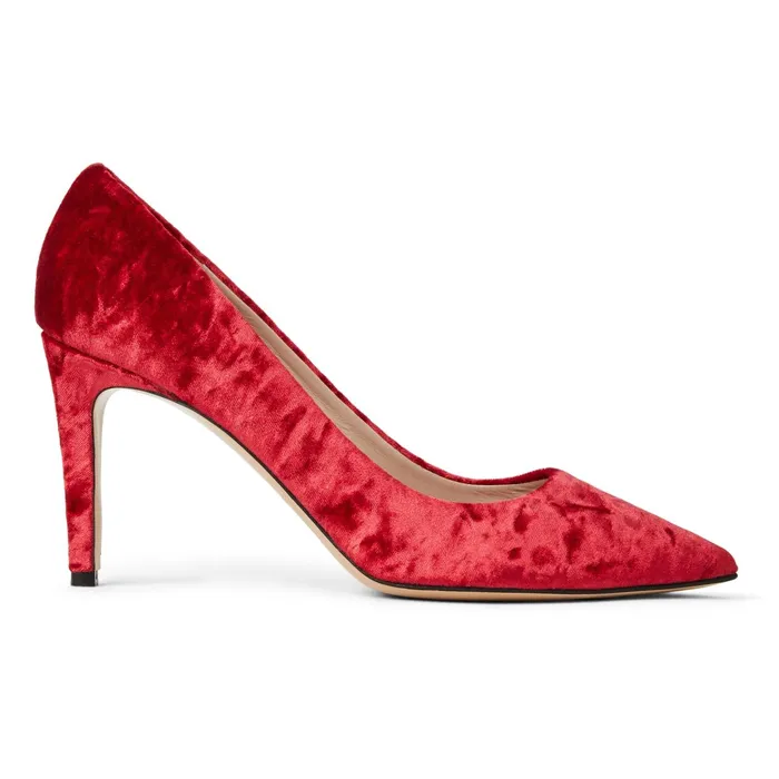 Bruno Magli Telma Pointed Toe Pump Red Velvet Women Evening