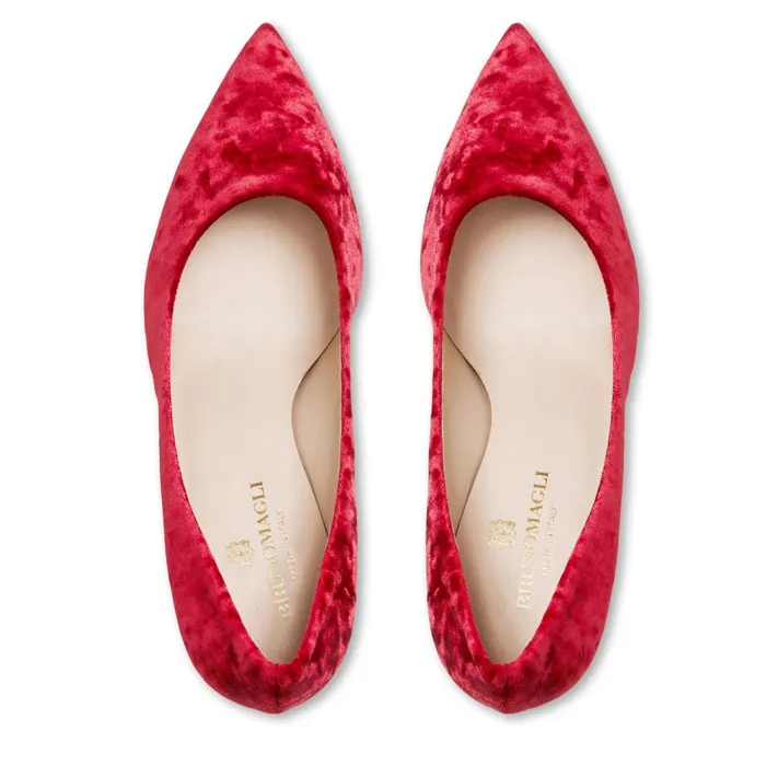 Bruno Magli Telma Pointed Toe Pump Red Velvet Women Evening