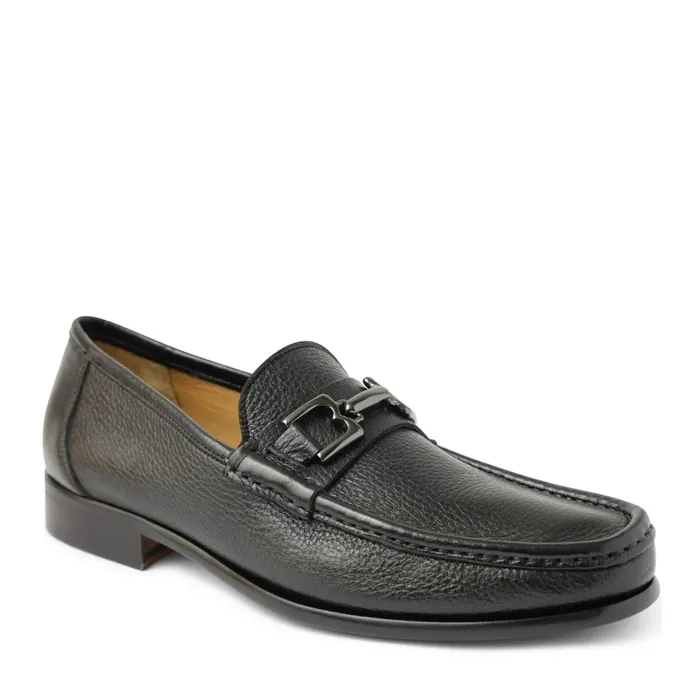 Bruno Magli Trieste Classic Leather Moccasin 8211 Black Cervo Men Loafers and Slipons