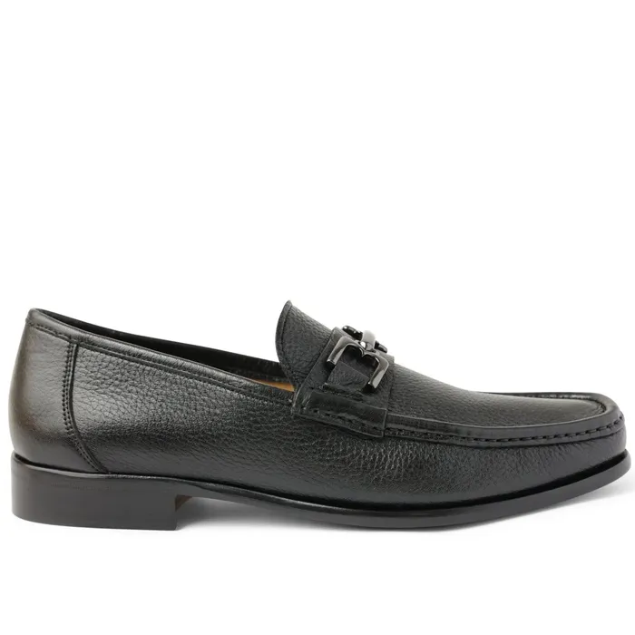 Bruno Magli Trieste Classic Leather Moccasin 8211 Black Cervo Men Loafers and Slipons