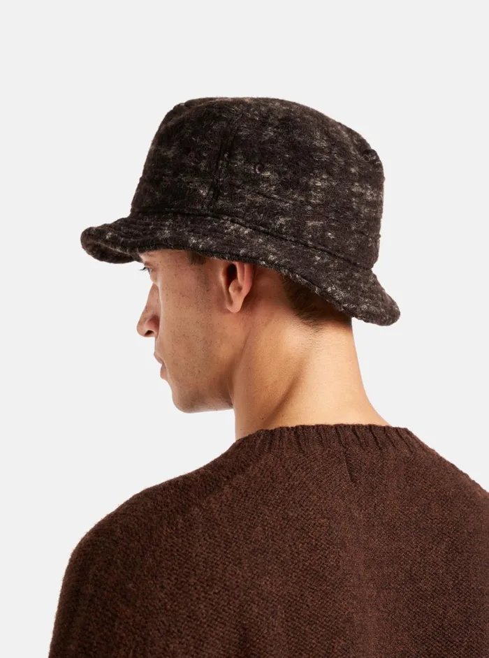 Bucket Hat In Brown Marble Fleece Men Universal Works Hats