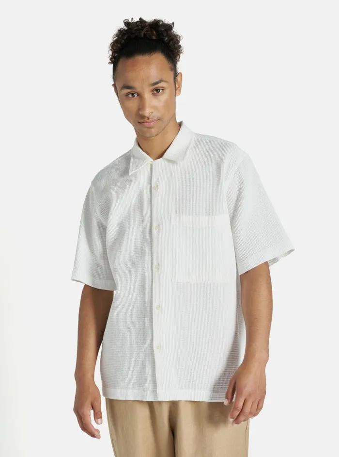 Camp Shirt In Ecru Japanese Waffle Men Universal Works Shirts