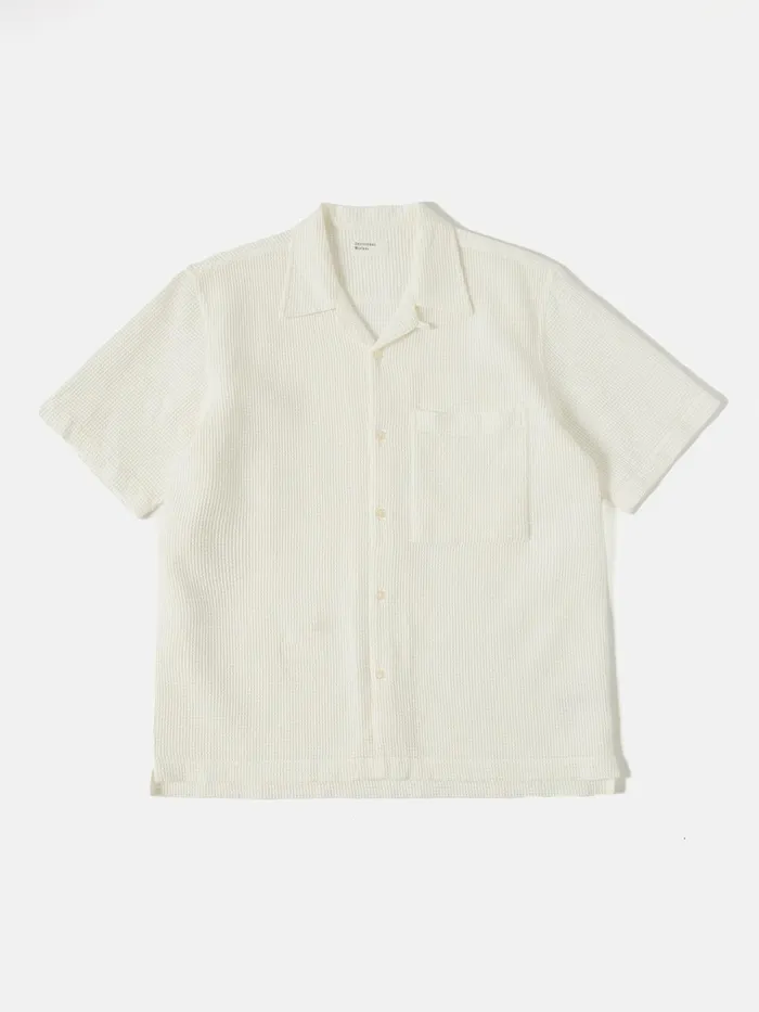 Camp Shirt In Ecru Japanese Waffle Men Universal Works Shirts