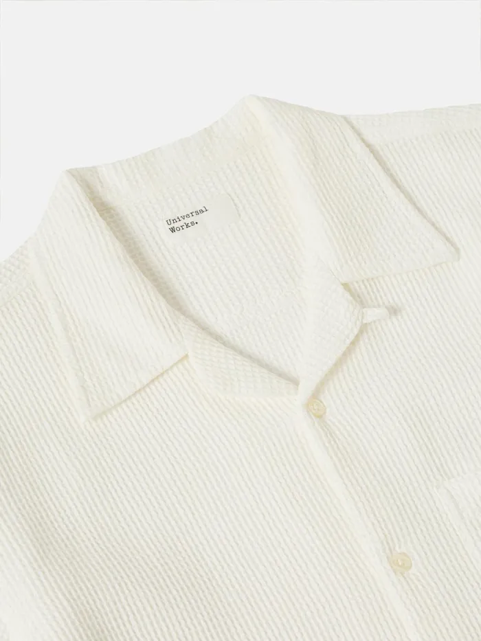 Camp Shirt In Ecru Japanese Waffle Men Universal Works Shirts