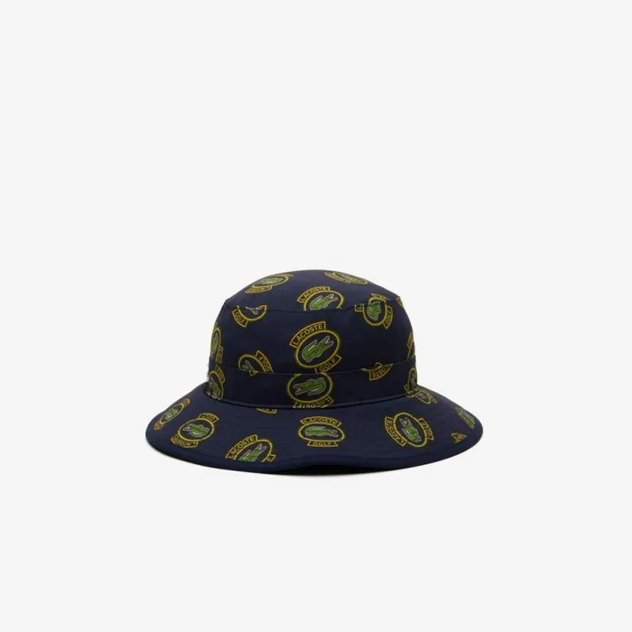 Caps and Hats Men Lacoste Men039s AntiUV Printed Golf Hat Navy Blue Yellow Black Ir0