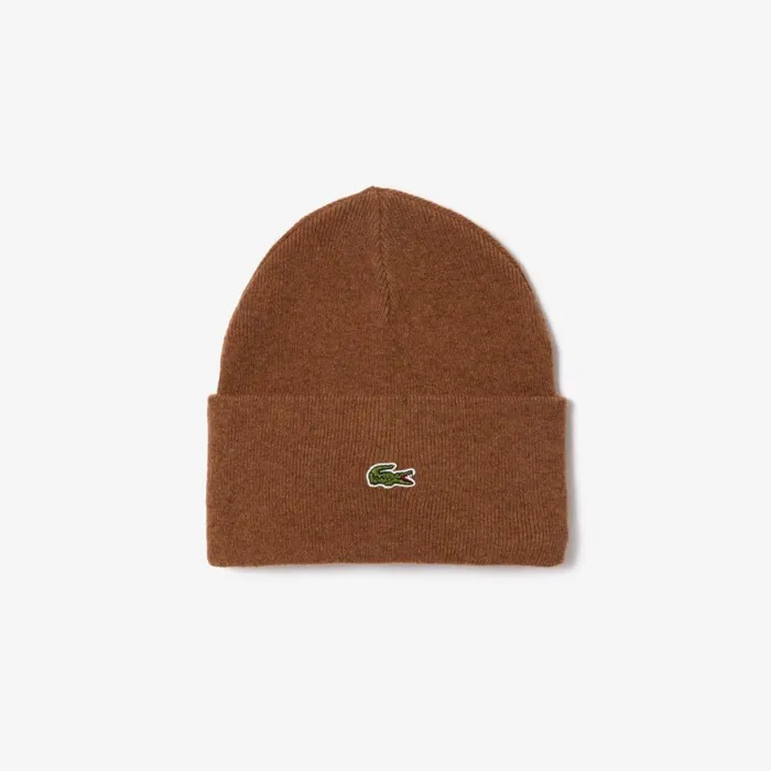Caps and Hats MenWomen Lacoste Unisex Wool Beanie Brown Six