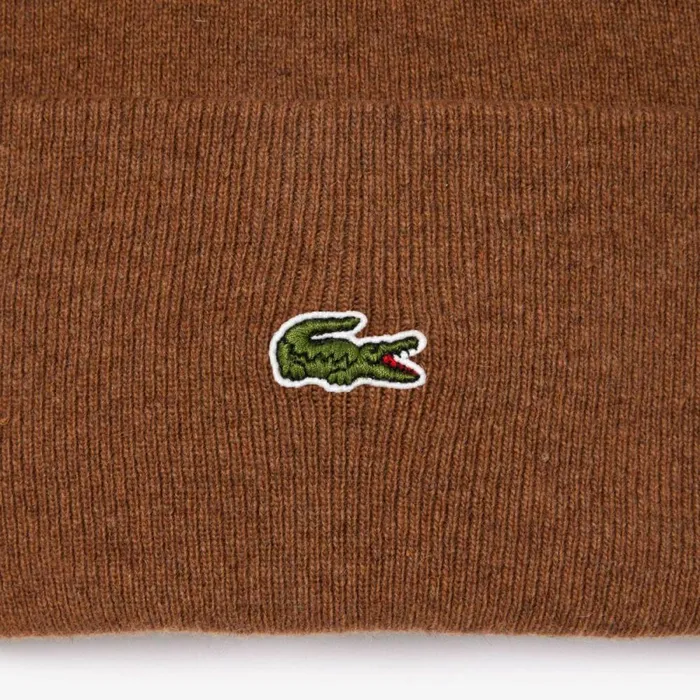 Caps and Hats MenWomen Lacoste Unisex Wool Beanie Brown Six