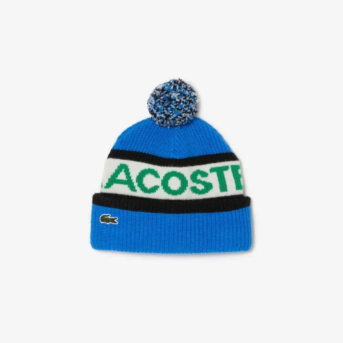 Caps and Hats MenWomen Lacoste Unisex Wool Logo Beanie With Pompom Blue White Black Green P9i Caps and Hats MenWomen Lacoste Unisex Wool Logo Beanie With Pompom Blue White Black Green P9i