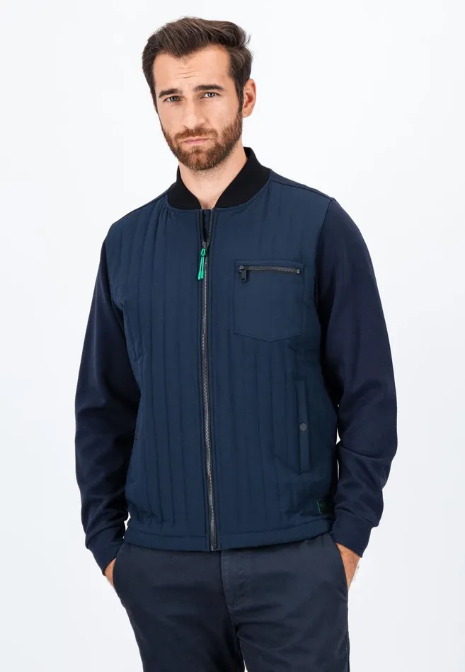 Cardigan Men FYNCHHATTON Hybrid Jacket With Button Pockets Navy