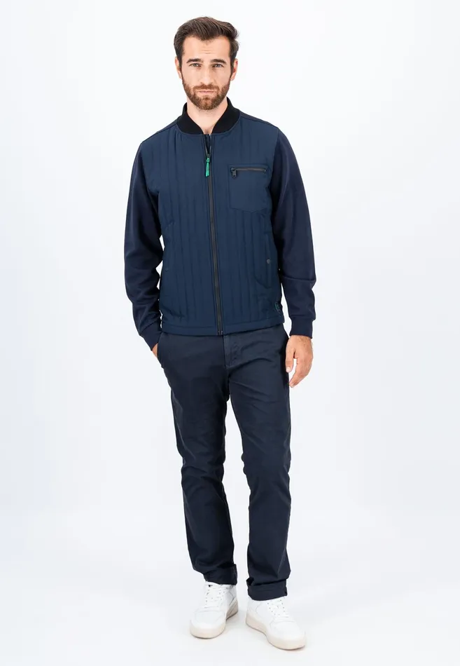 Cardigan Men FYNCHHATTON Hybrid Jacket With Button Pockets Navy
