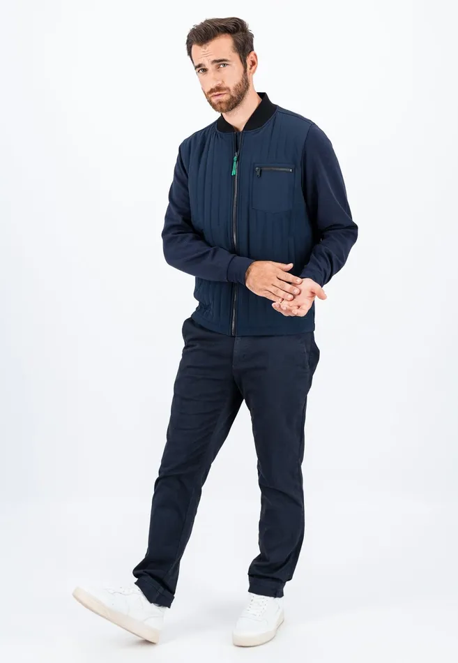 Cardigan Men FYNCHHATTON Hybrid Jacket With Button Pockets Navy